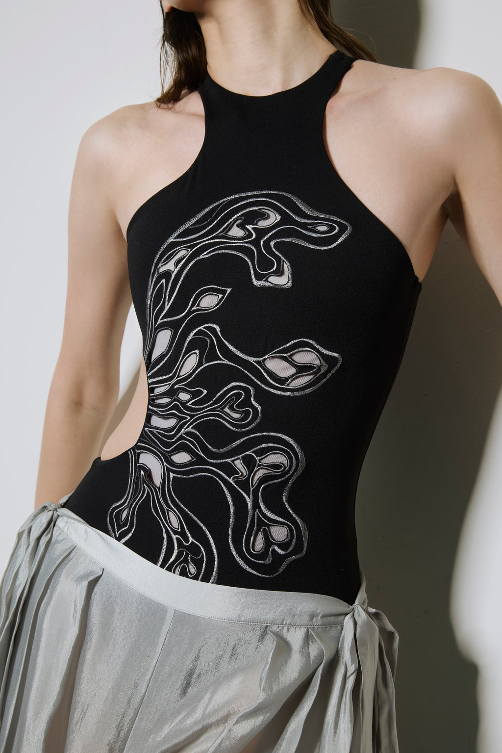 Illusion Embroidered Bodysuit