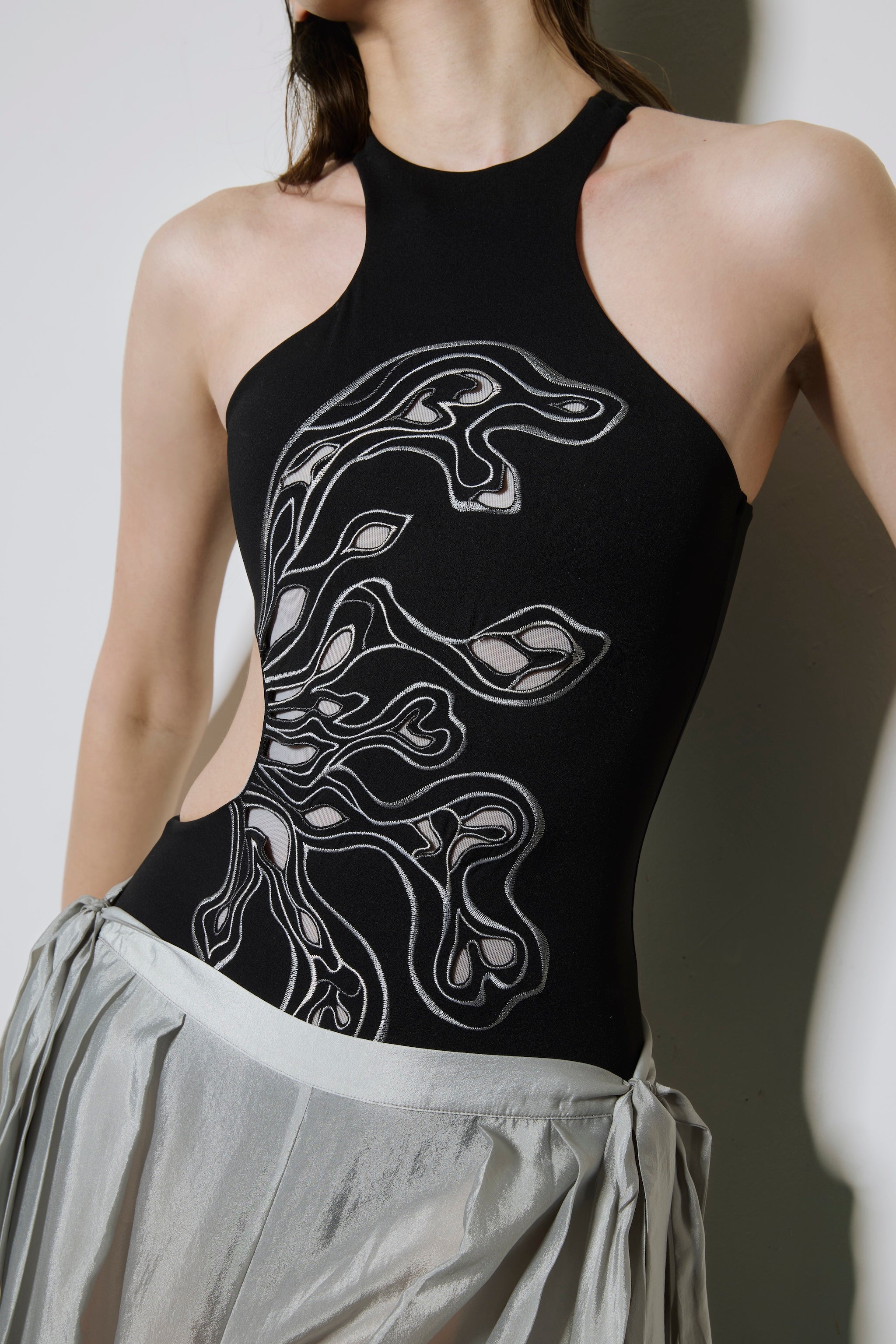 Illusion Embroidered Bodysuit