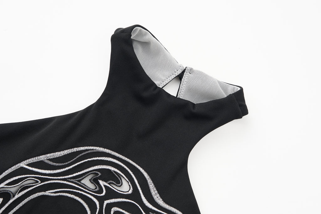Illusion Embroidered Bodysuit