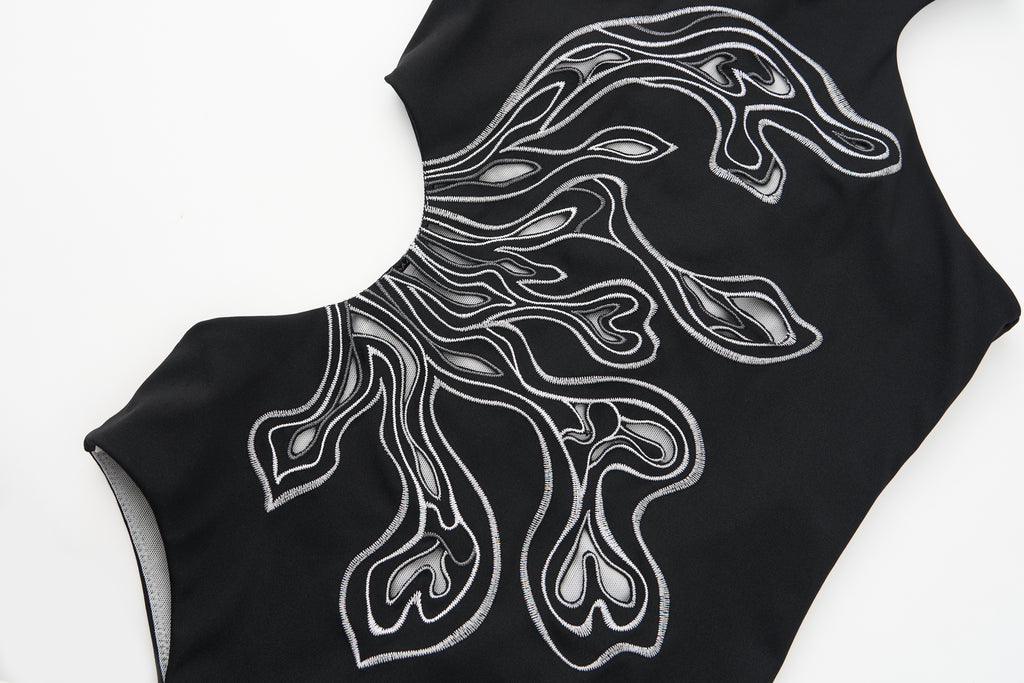 Illusion Embroidered Bodysuit